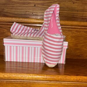 Wild Diva Striped Pink and White Espadrilles